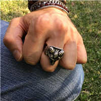 Anello Giacomo Burroni Uomo in Argento R_0089 - R_0089